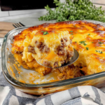 Cozy Cheddar Biscuit and Ground Beef Cobbler Recipe