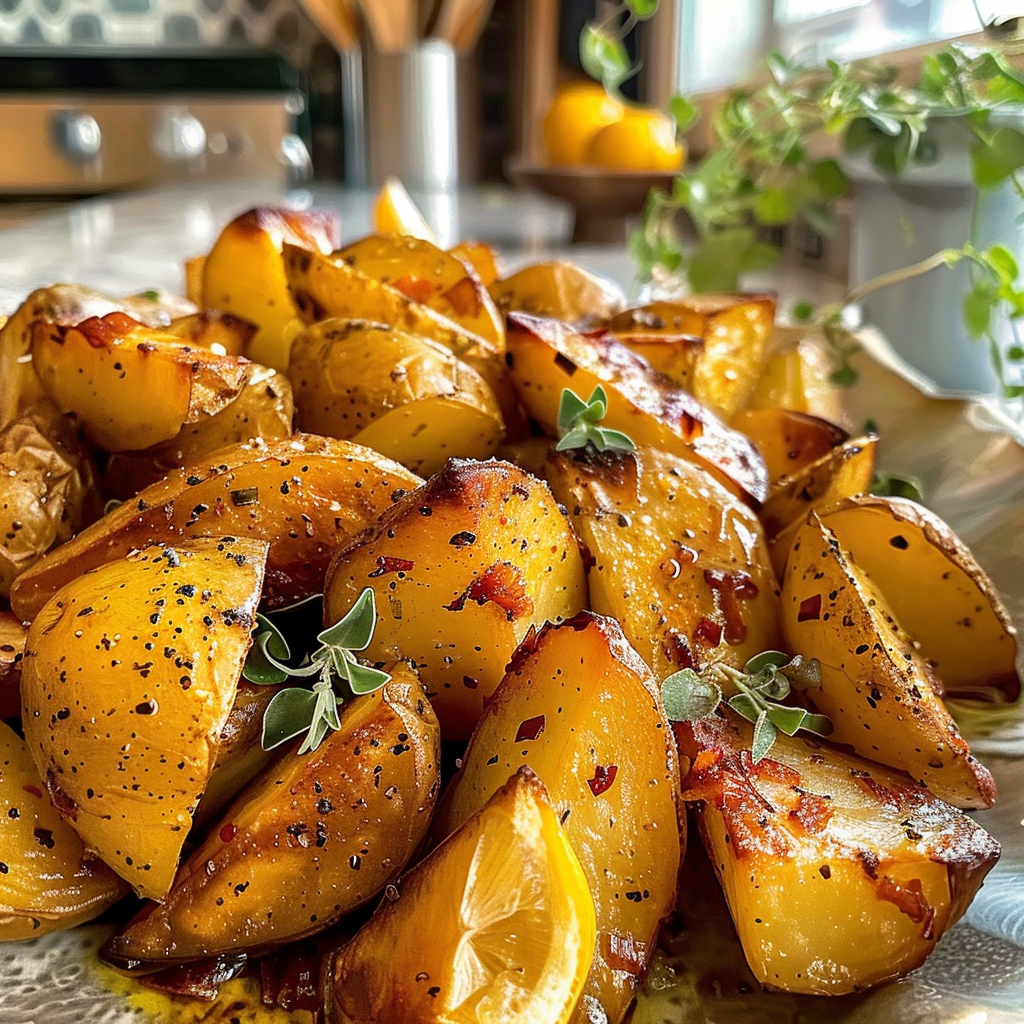 Irresistible Zesty Lemon Roasted Greek Potatoes Recipe