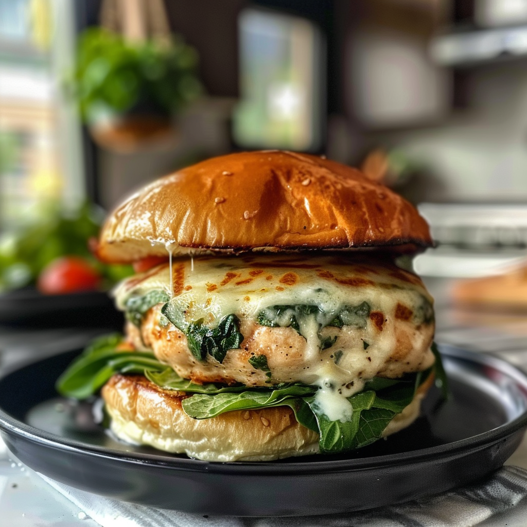 Irresistible White Cheddar and Spinach Chicken Burgers