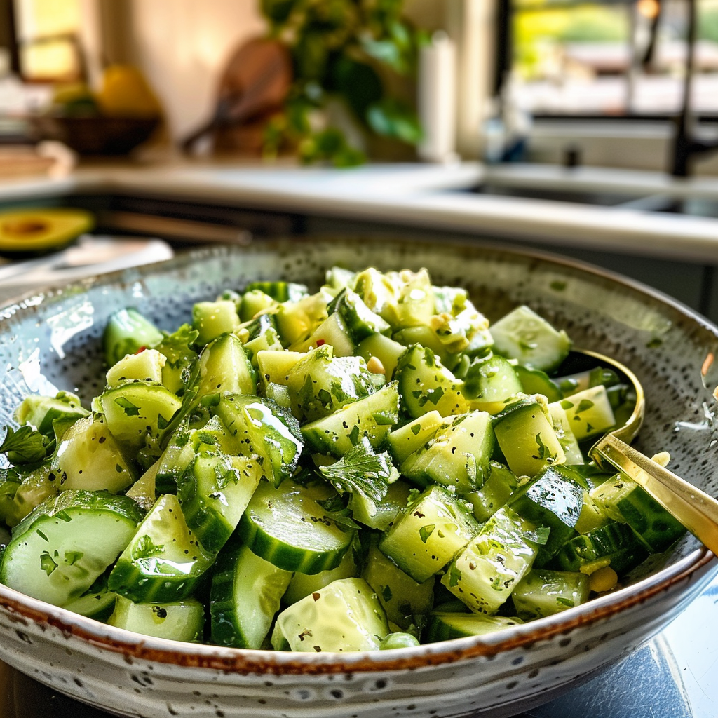 Refreshing Keto-Friendly Cucumber Salad with Avocado